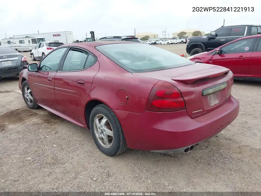 2004 Pontiac Grand Prix Gt1 VIN: 2G2WP522841221913 Lot: 45631456