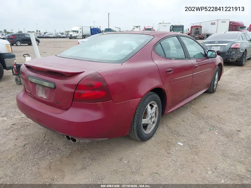 2004 Pontiac Grand Prix Gt1 VIN: 2G2WP522841221913 Lot: 45631456