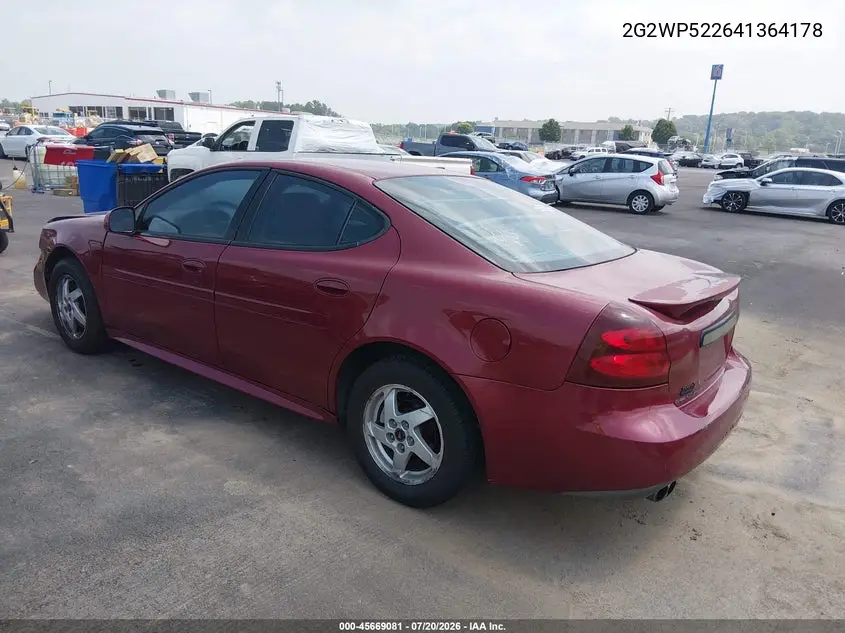 2004 Pontiac Grand Prix Gt1 VIN: 2G2WP522641364178 Lot: 45669081