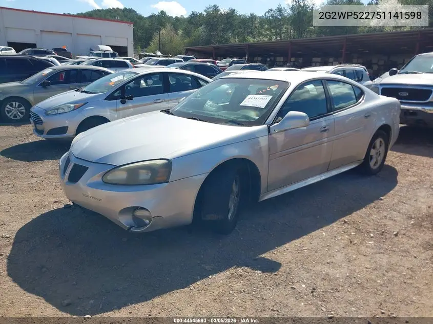2005 Pontiac Grand Prix VIN: 2G2WP522751141598 Lot: 44545693