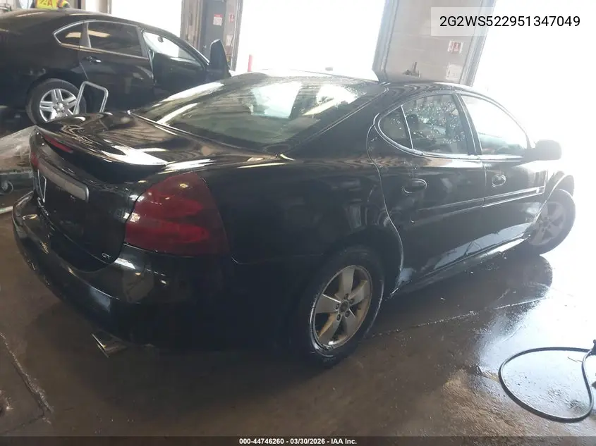 2005 Pontiac Grand Prix Gt VIN: 2G2WS522951347049 Lot: 44746260
