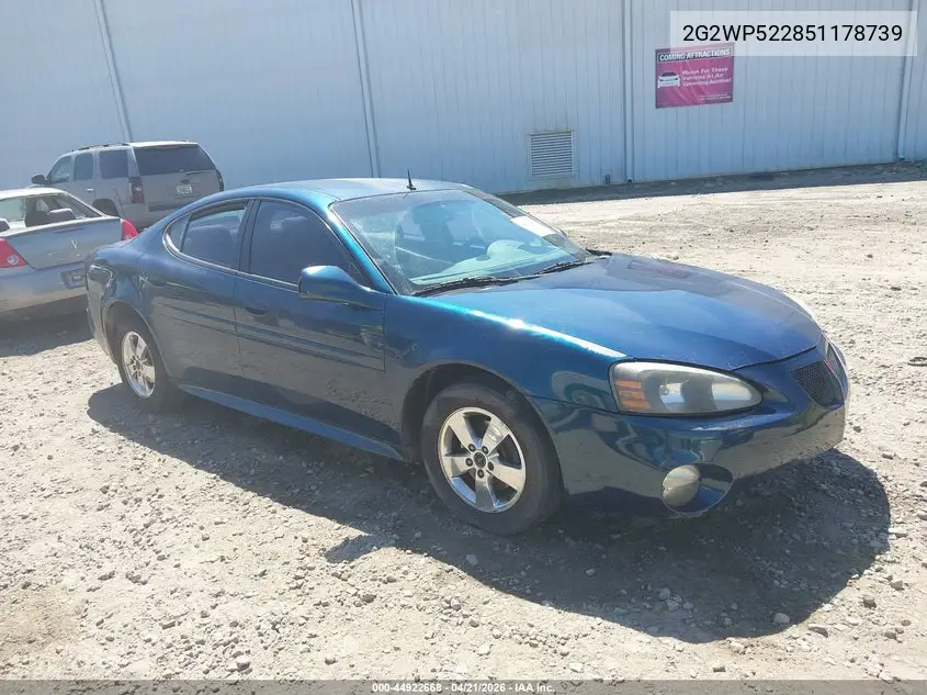 2005 Pontiac Grand Prix VIN: 2G2WP522851178739 Lot: 44922668