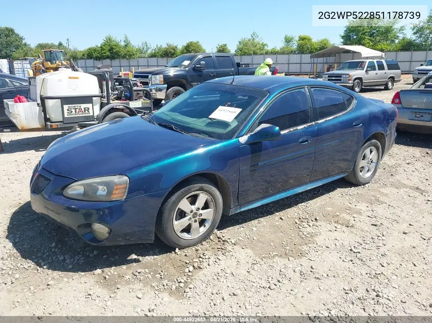 2005 Pontiac Grand Prix VIN: 2G2WP522851178739 Lot: 44922668