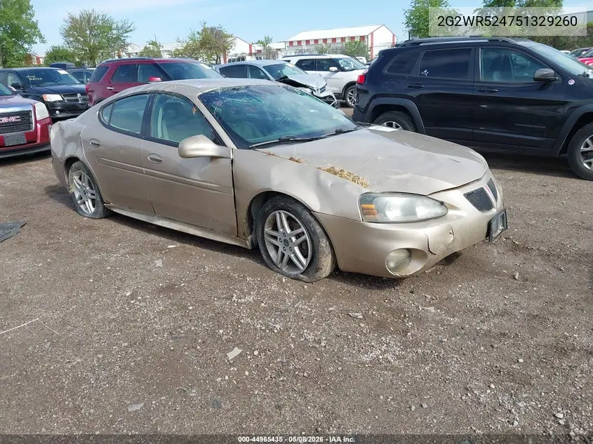 2005 Pontiac Grand Prix Gtp VIN: 2G2WR524751329260 Lot: 44965435