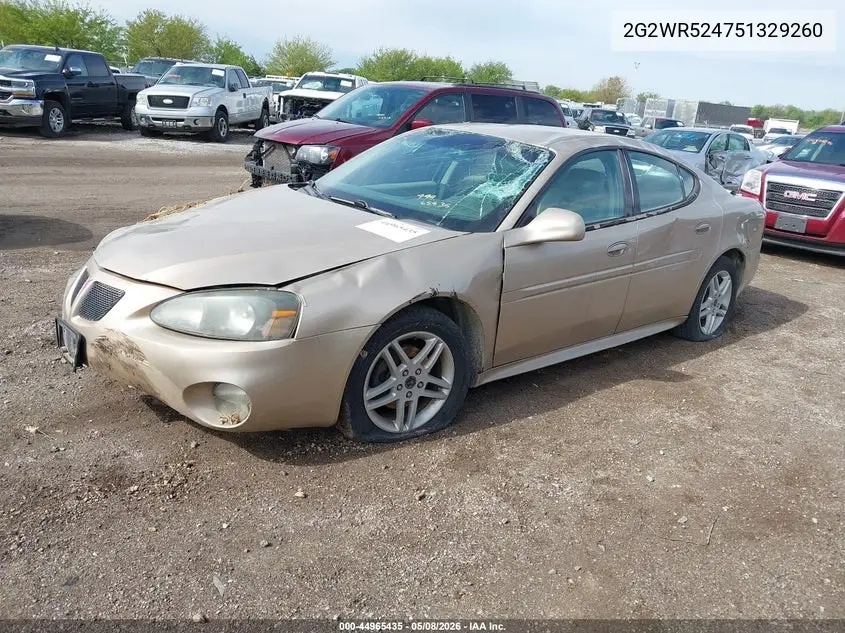 2005 Pontiac Grand Prix Gtp VIN: 2G2WR524751329260 Lot: 44965435