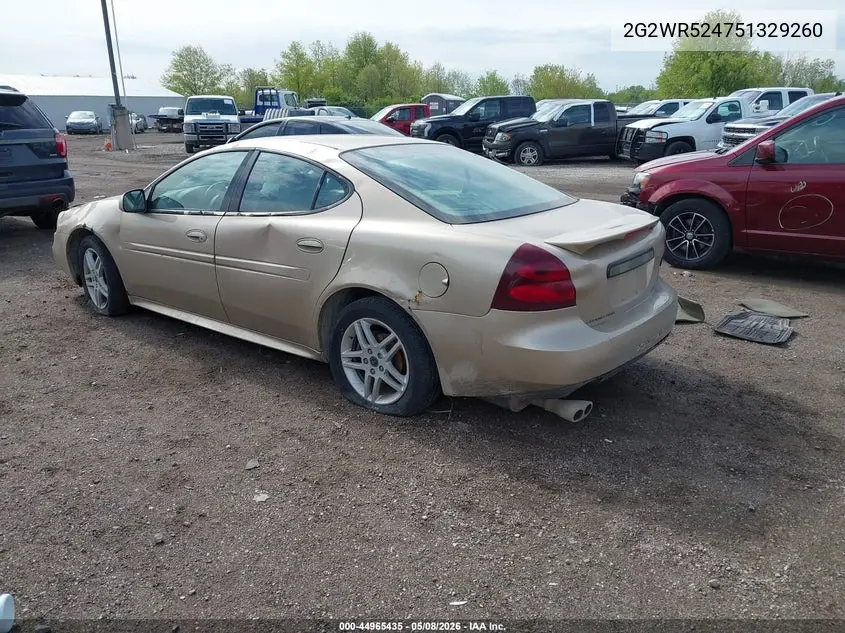 2005 Pontiac Grand Prix Gtp VIN: 2G2WR524751329260 Lot: 44965435