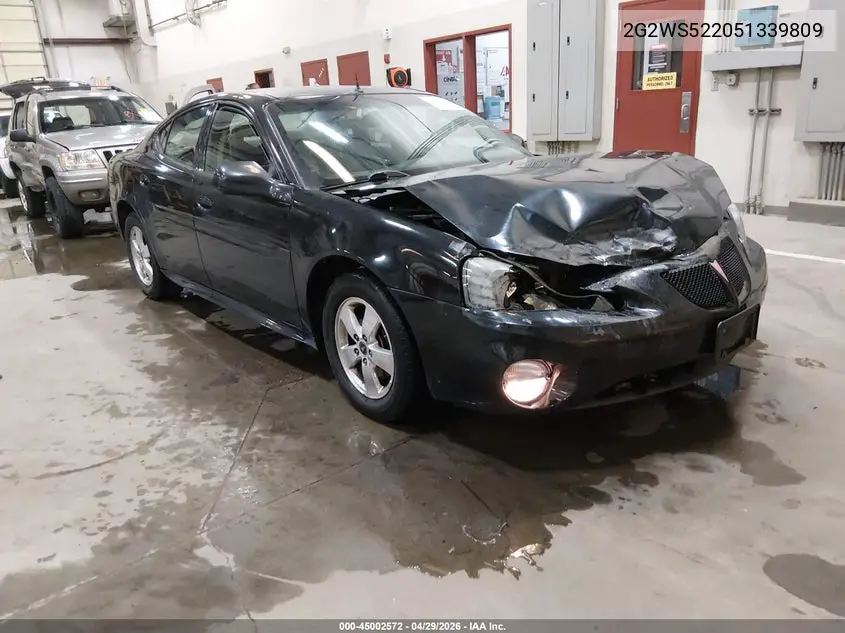 2005 Pontiac Grand Prix Gt VIN: 2G2WS522051339809 Lot: 45002572