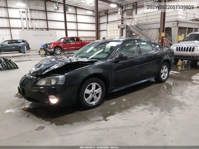 2005 Pontiac Grand Prix Gt VIN: 2G2WS522051339809 Lot: 45002572