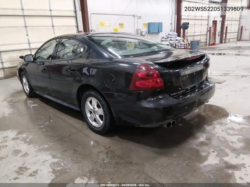 2005 Pontiac Grand Prix Gt VIN: 2G2WS522051339809 Lot: 45002572