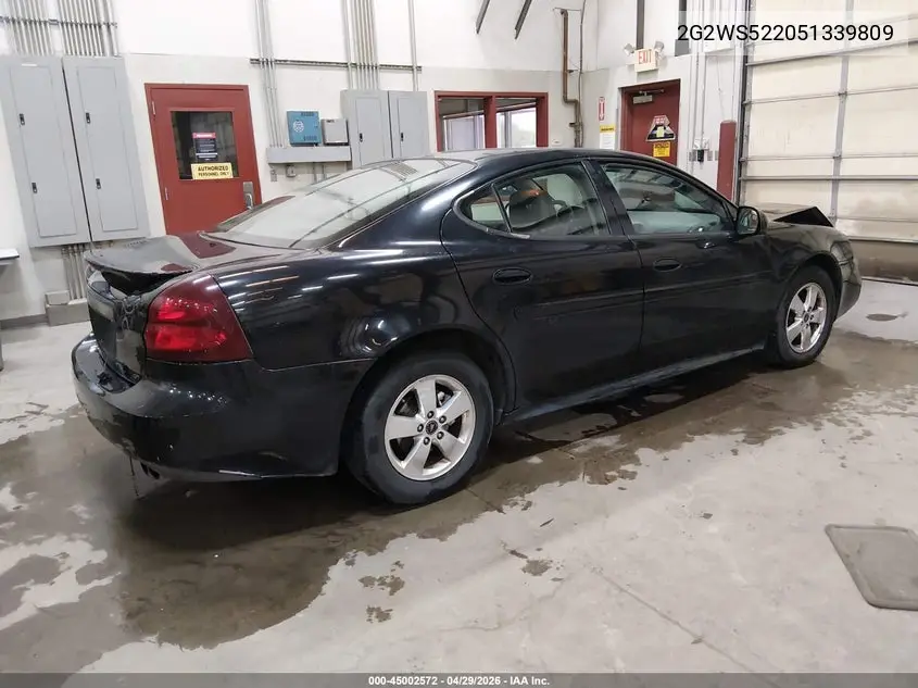 2005 Pontiac Grand Prix Gt VIN: 2G2WS522051339809 Lot: 45002572