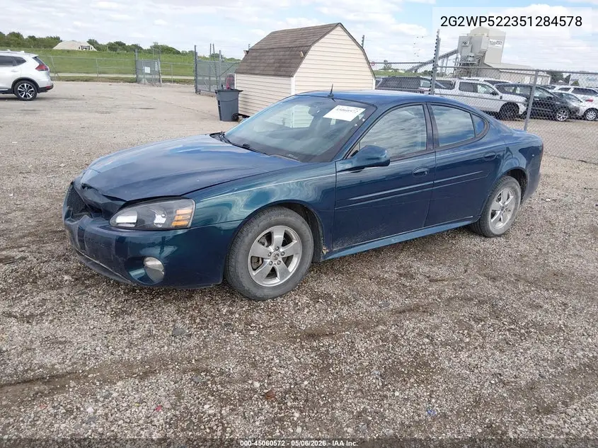 2005 Pontiac Grand Prix VIN: 2G2WP522351284578 Lot: 45060572