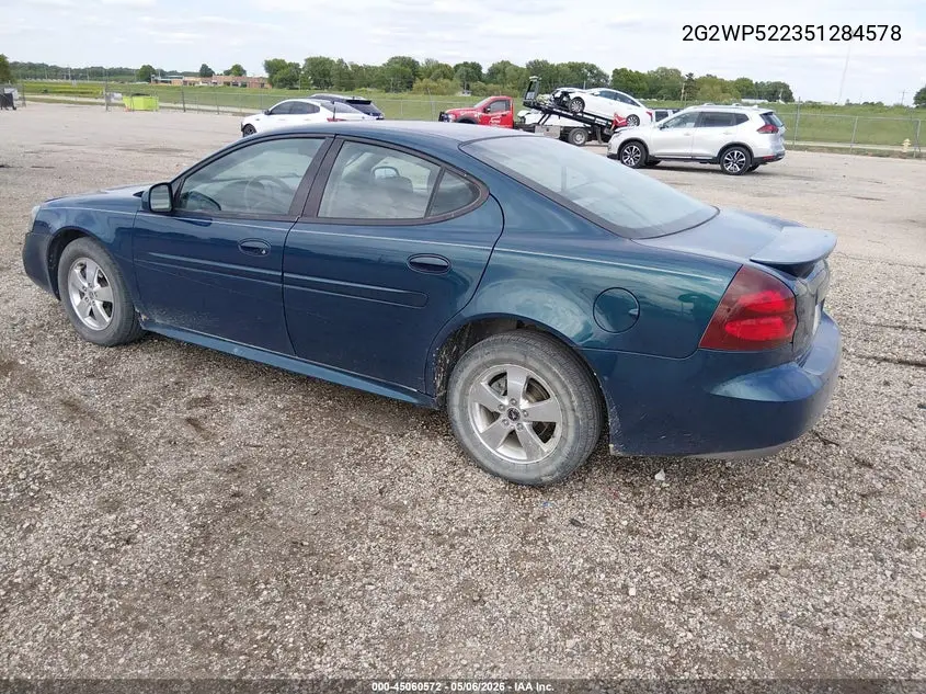 2005 Pontiac Grand Prix VIN: 2G2WP522351284578 Lot: 45060572