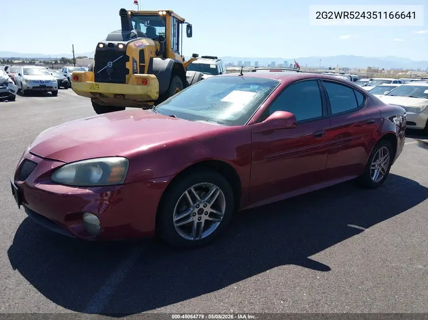 2005 Pontiac Grand Prix Gtp VIN: 2G2WR524351166641 Lot: 45064779