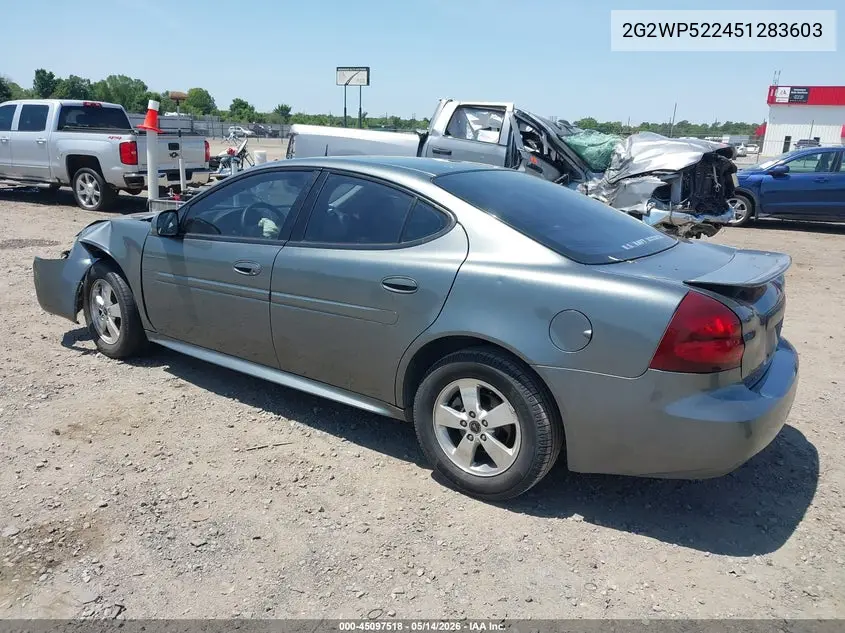 2005 Pontiac Grand Prix VIN: 2G2WP522451283603 Lot: 45097518