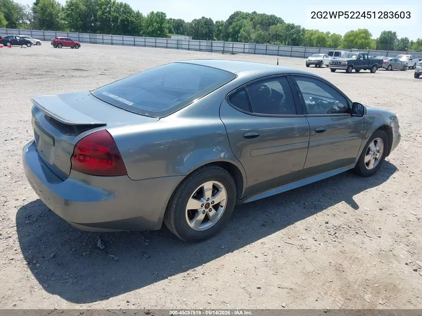2005 Pontiac Grand Prix VIN: 2G2WP522451283603 Lot: 45097518