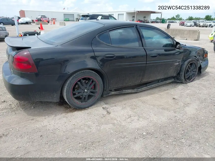 2005 Pontiac Grand Prix Gxp VIN: 2G2WC54C251338289 Lot: 45238903