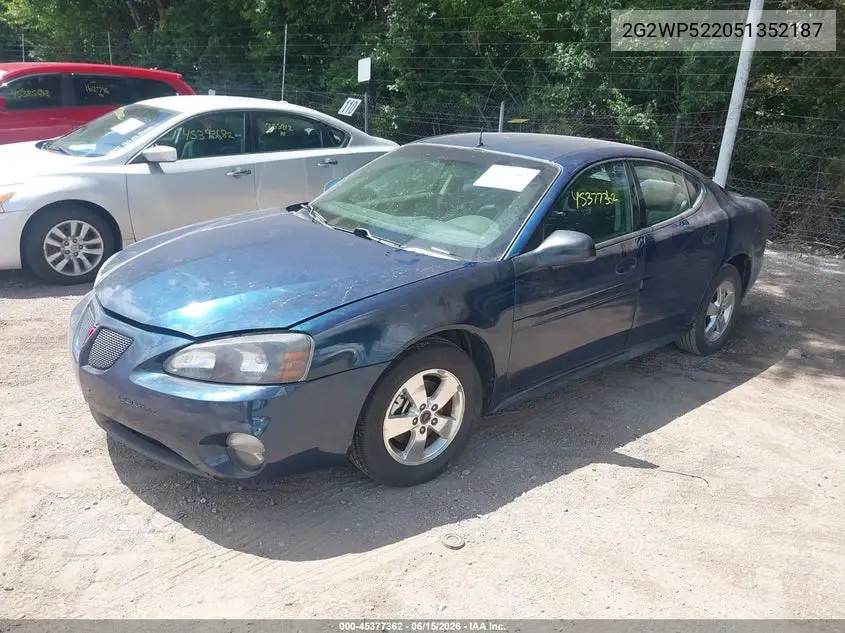 2005 Pontiac Grand Prix VIN: 2G2WP522051352187 Lot: 45377362