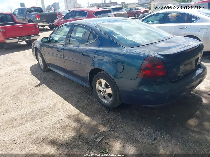 2005 Pontiac Grand Prix VIN: 2G2WP522051352187 Lot: 45377362