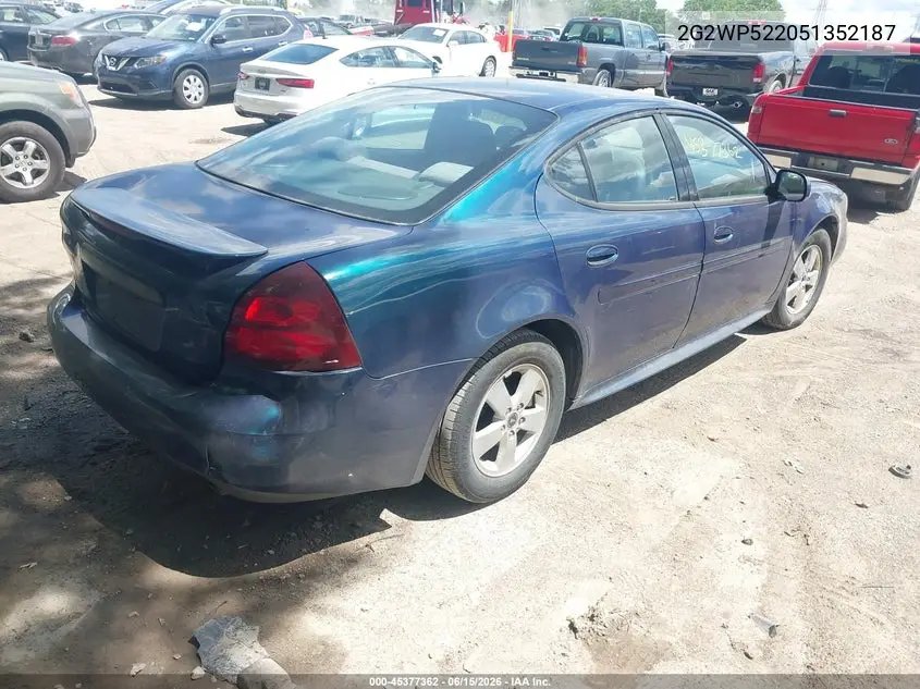2005 Pontiac Grand Prix VIN: 2G2WP522051352187 Lot: 45377362