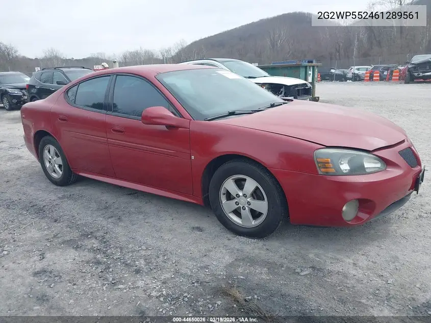 2006 Pontiac Grand Prix VIN: 2G2WP552461289561 Lot: 44650026