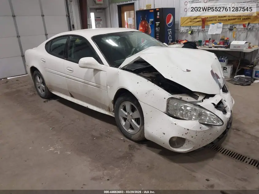 2006 Pontiac Grand Prix VIN: 2G2WP552761287545 Lot: 44663683