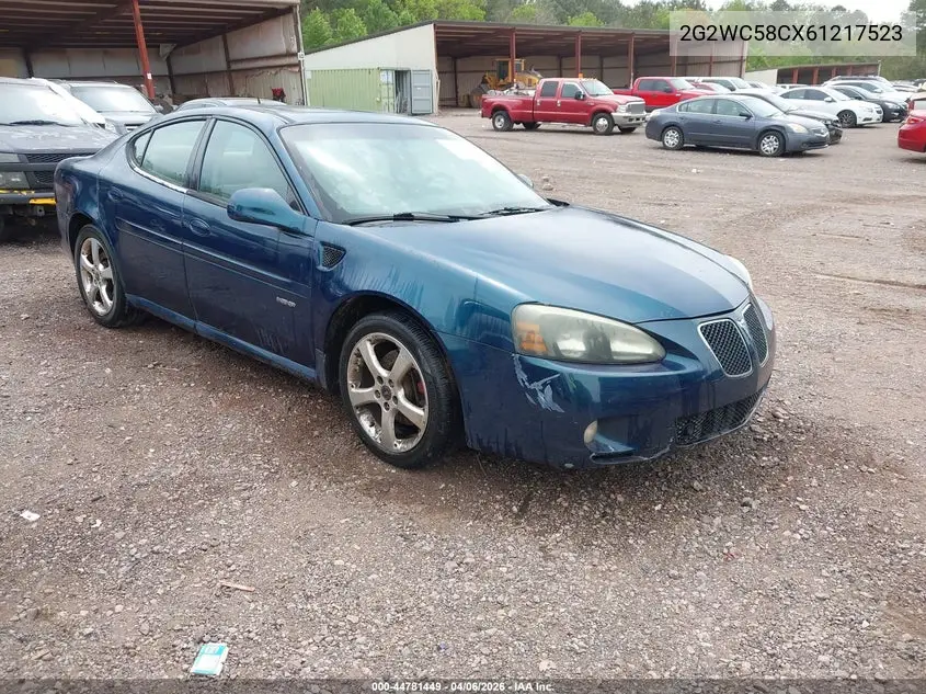 2006 Pontiac Grand Prix Gxp VIN: 2G2WC58CX61217523 Lot: 44781449