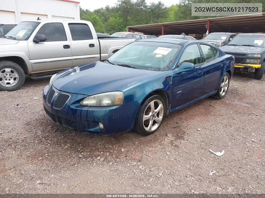 2006 Pontiac Grand Prix Gxp VIN: 2G2WC58CX61217523 Lot: 44781449