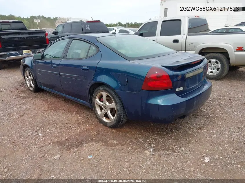2006 Pontiac Grand Prix Gxp VIN: 2G2WC58CX61217523 Lot: 44781449