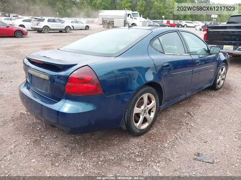2006 Pontiac Grand Prix Gxp VIN: 2G2WC58CX61217523 Lot: 44781449