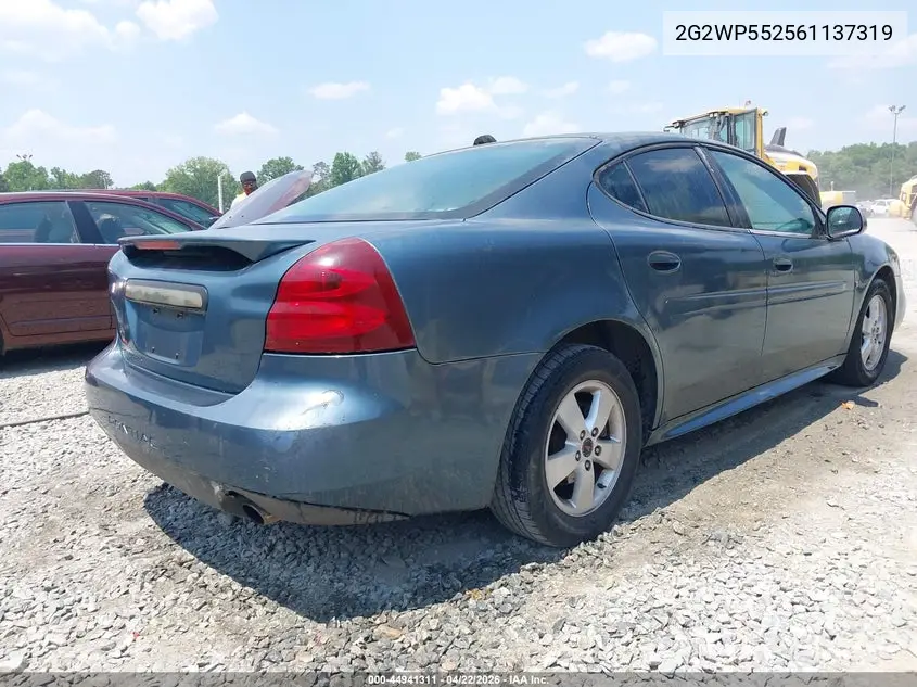 2006 Pontiac Grand Prix VIN: 2G2WP552561137319 Lot: 44941311