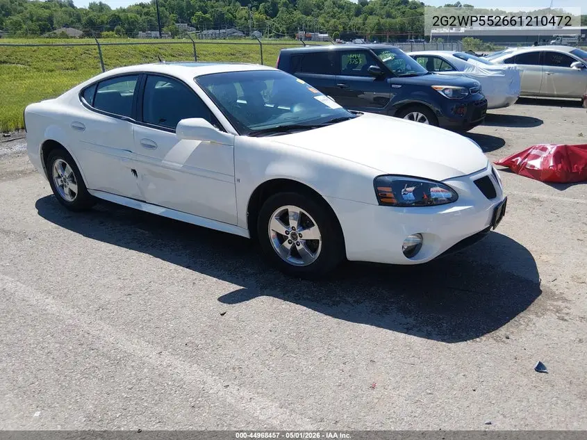 2006 Pontiac Grand Prix VIN: 2G2WP552661210472 Lot: 44968457