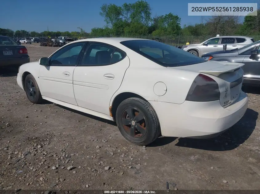 2006 Pontiac Grand Prix VIN: 2G2WP552561285938 Lot: 45211680
