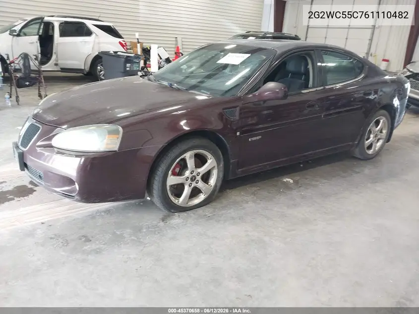 2006 Pontiac Grand Prix Gxp VIN: 2G2WC55C761110482 Lot: 45370658