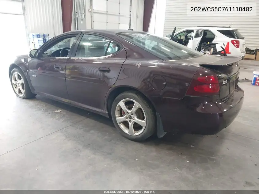 2006 Pontiac Grand Prix Gxp VIN: 2G2WC55C761110482 Lot: 45370658