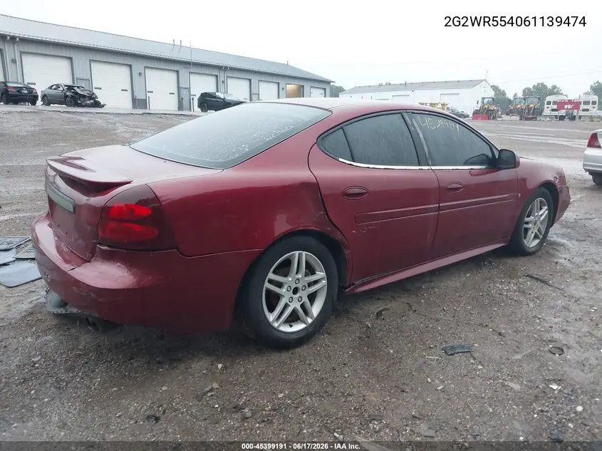 2006 Pontiac Grand Prix Gt VIN: 2G2WR554061139474 Lot: 45399191