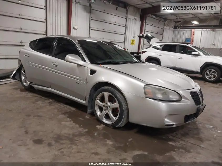 2006 Pontiac Grand Prix Gxp VIN: 2G2WC58CX61191781 Lot: 45429604