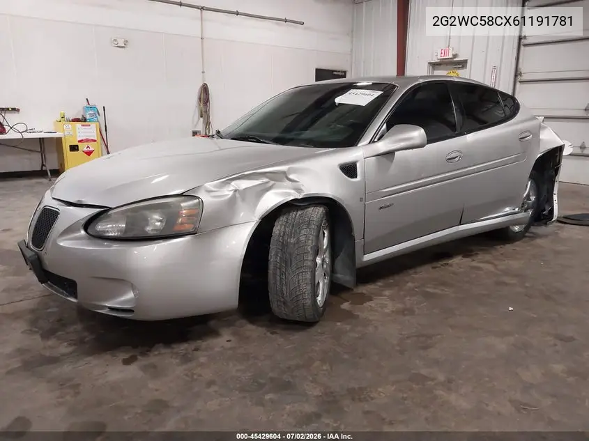 2006 Pontiac Grand Prix Gxp VIN: 2G2WC58CX61191781 Lot: 45429604