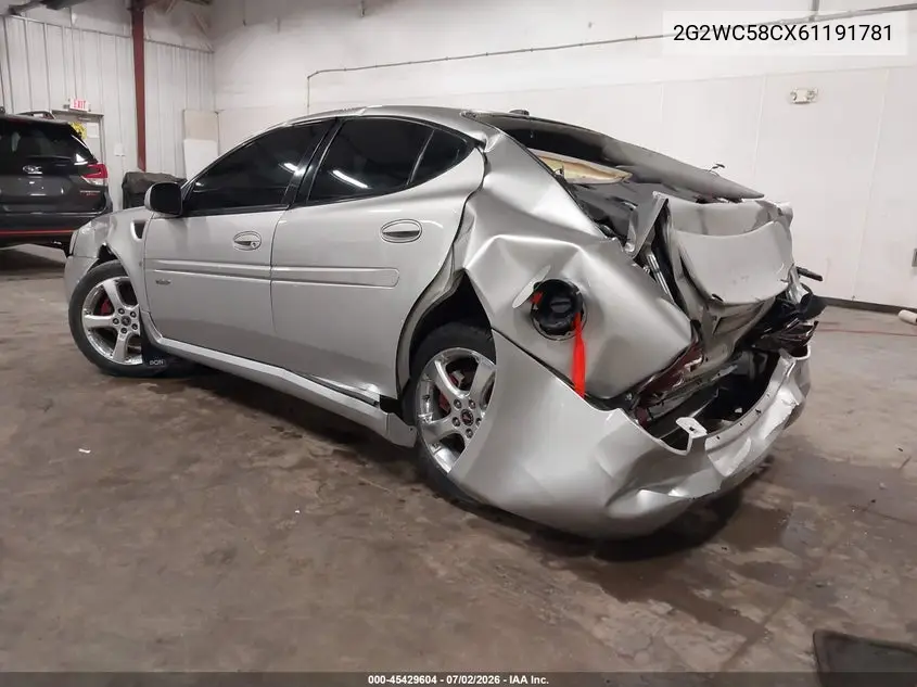 2006 Pontiac Grand Prix Gxp VIN: 2G2WC58CX61191781 Lot: 45429604