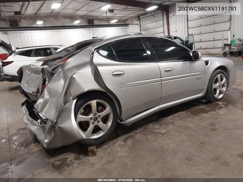2006 Pontiac Grand Prix Gxp VIN: 2G2WC58CX61191781 Lot: 45429604