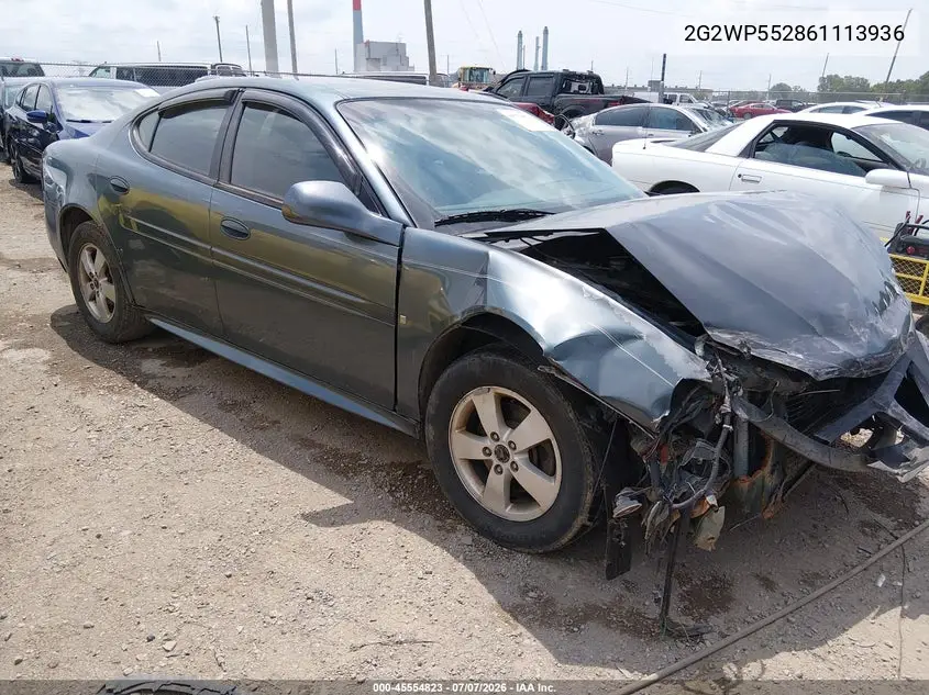 2006 Pontiac Grand Prix VIN: 2G2WP552861113936 Lot: 45554823