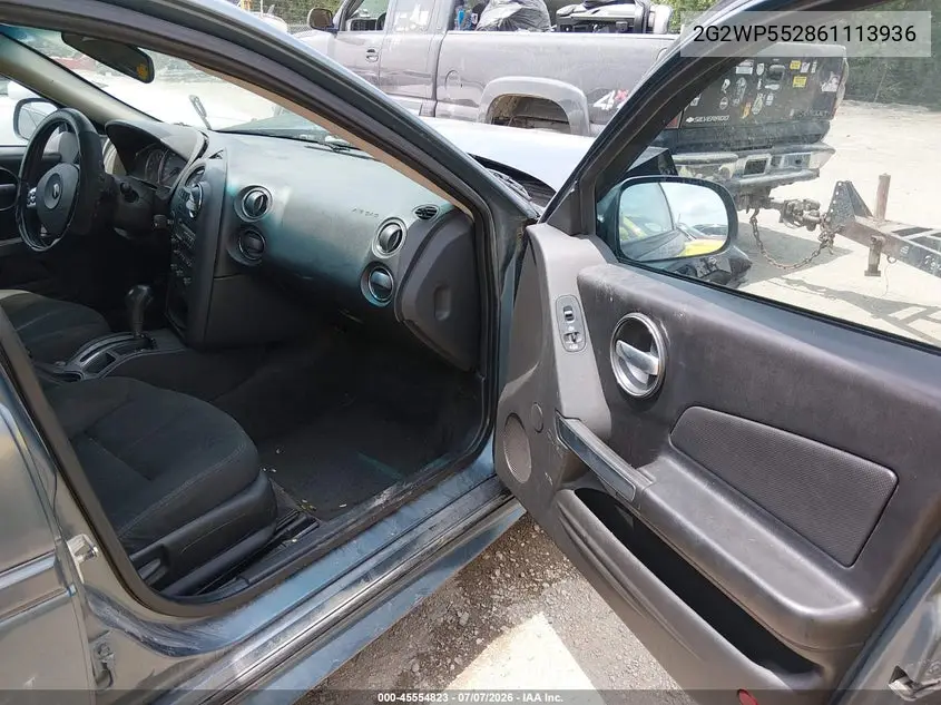 2006 Pontiac Grand Prix VIN: 2G2WP552861113936 Lot: 45554823