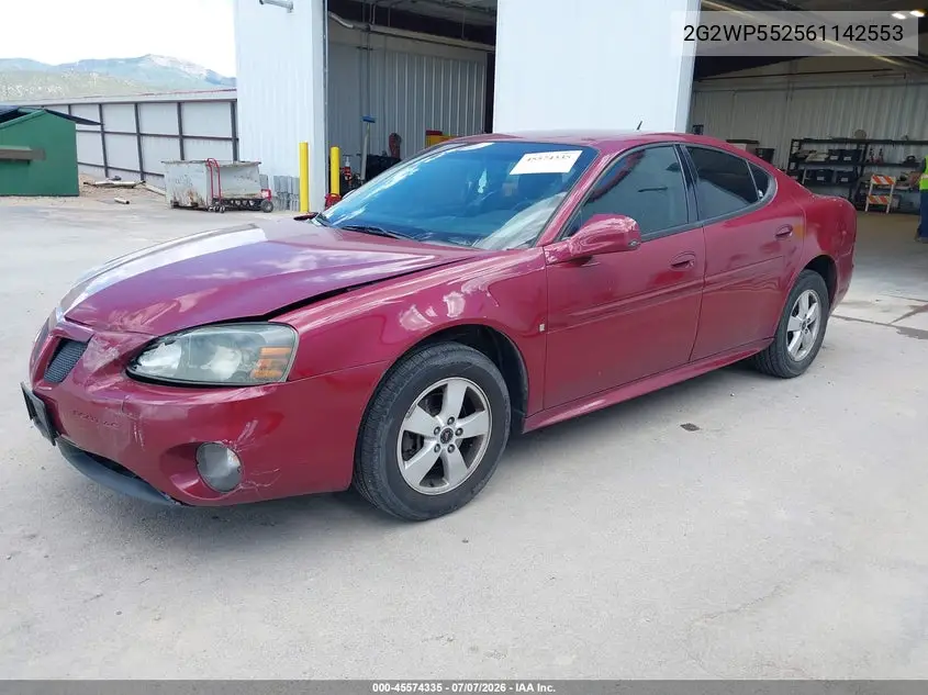 2006 Pontiac Grand Prix VIN: 2G2WP552561142553 Lot: 45574335