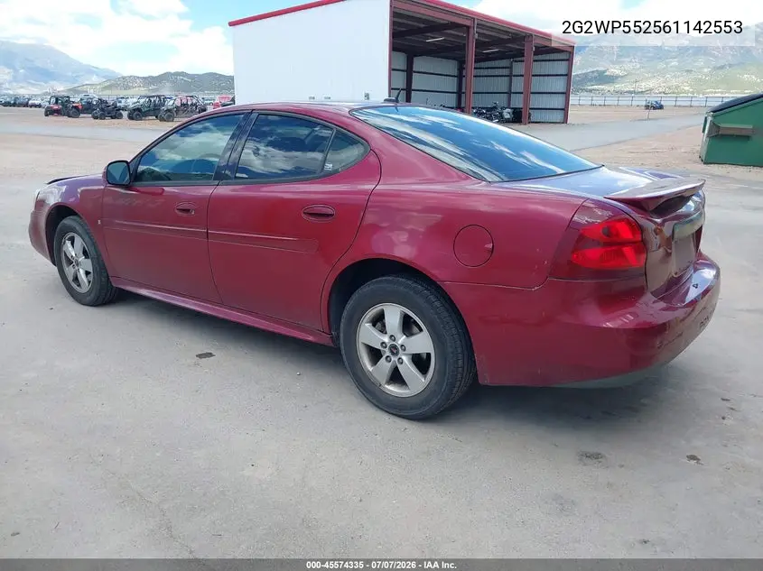 2006 Pontiac Grand Prix VIN: 2G2WP552561142553 Lot: 45574335
