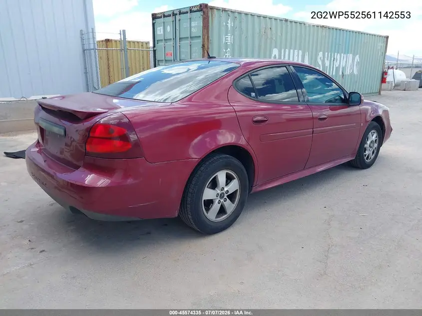 2006 Pontiac Grand Prix VIN: 2G2WP552561142553 Lot: 45574335