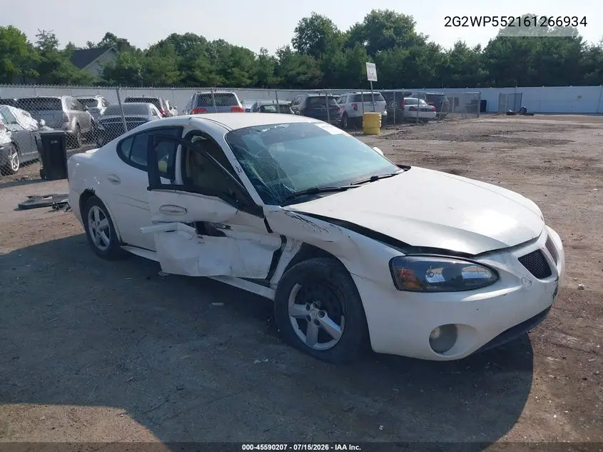 2006 Pontiac Grand Prix VIN: 2G2WP552161266934 Lot: 45590207