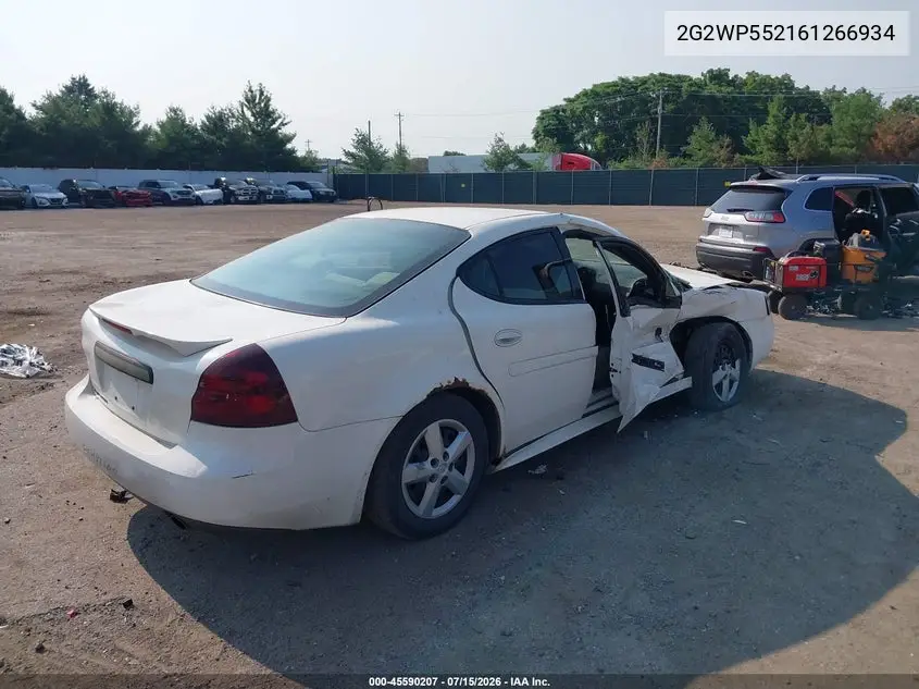 2006 Pontiac Grand Prix VIN: 2G2WP552161266934 Lot: 45590207