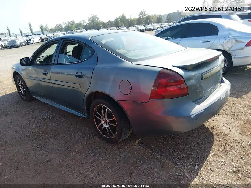 2006 Pontiac Grand Prix VIN: 2G2WP552361270452 Lot: 45656275