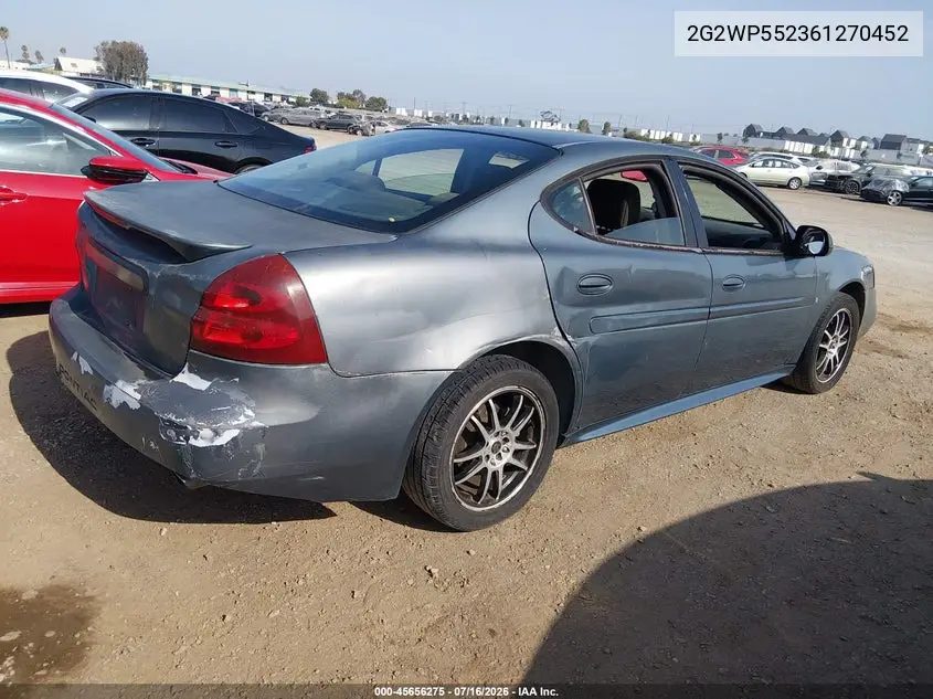 2006 Pontiac Grand Prix VIN: 2G2WP552361270452 Lot: 45656275