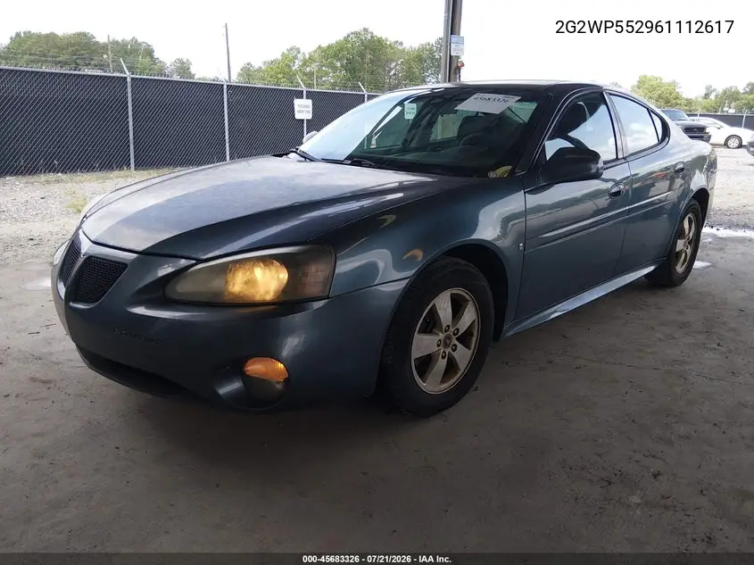 2006 Pontiac Grand Prix VIN: 2G2WP552961112617 Lot: 45683326