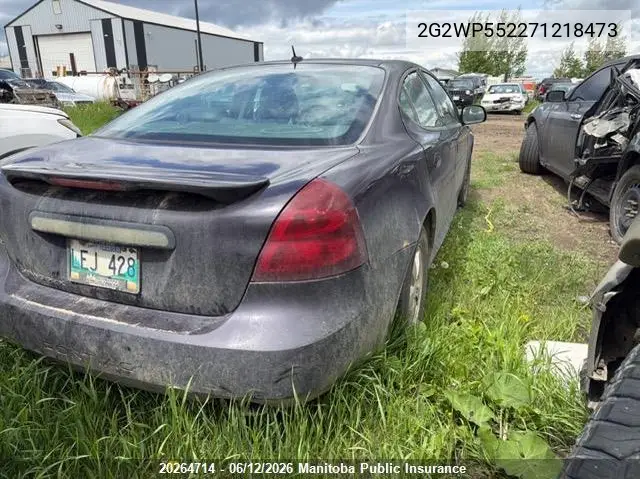 2007 Pontiac Grand Prix VIN: 2G2WP552271218473 Lot: 20264714